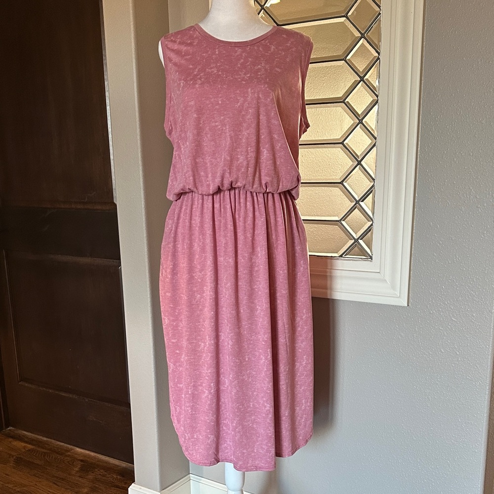 Casual Pink Sleeveless Dress